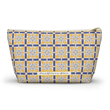 Amalfi Coast Ceramic Tiles Accessory Pouch w T-bottom Travel Bag Positano - AMALFITANA STORE